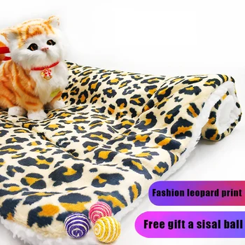 

Winter Warm Cute Cats Dogs Bed Mats Soft Flannel Fleece Leopard Print Pet Blanket Cats Sleep Mat Lovely Mattress for Pet Dogs