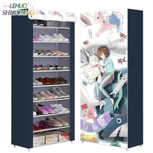 

Printing Shoe cabinet 10-layer 9-grid Non-woven fabrics large Shoe rack organizer removable shoe storage for home furniture