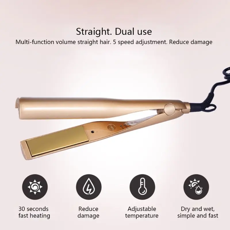 

2 in 1 Professional Hair Straightener 5 Temperature Curling Iron Hairs Curler Waver Maker