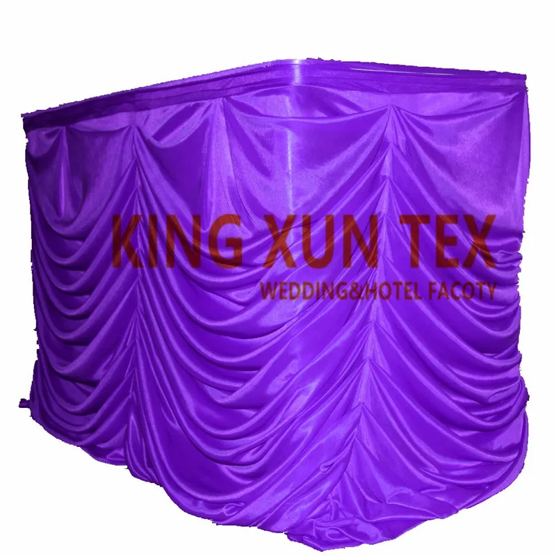 

New Design Wave Shape Ice Silk Table Skirt \ Cheap Wedding Table Skirting