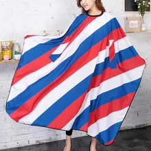 Парикмахерская в полоску знак Парикмахерская накидка художественный скрытый рукав стрижка фартук красный белый синий бар Стайлинг Gowm салон обёрточная ткань U982