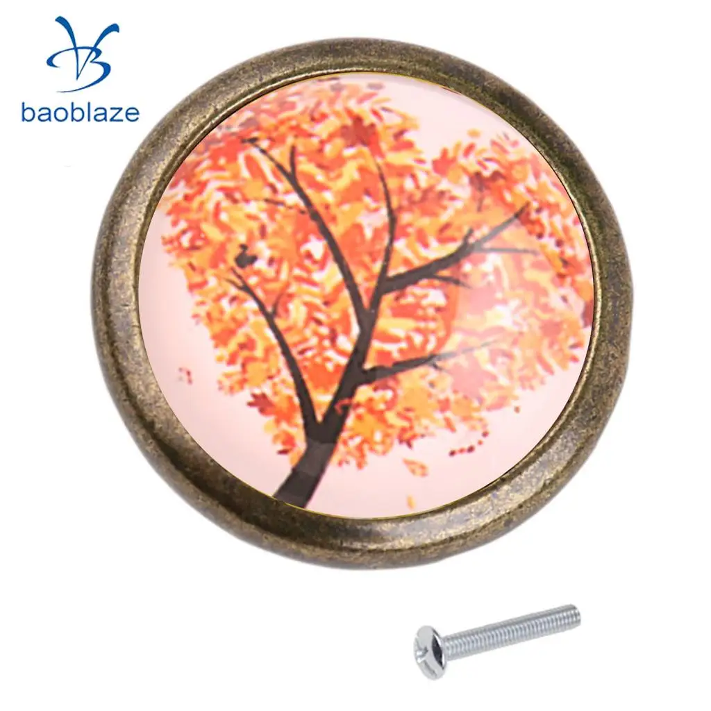 2PCS Zinc Alloy Tree Pattern Cabinet Drawer Pull Cupboard Wardrobe Knob Handle for Home Kids Bedroom Decor
