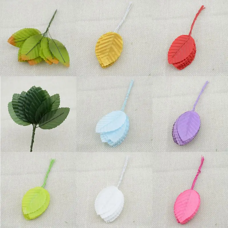 

100pcs free shipping artificial flowers simulation rose leaf gold leaf leaves fake silk flower floral decoration leaf home