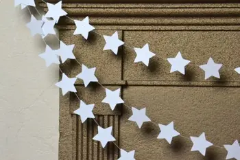 

White star paper garland 12ft Home party decor Baby shower Wedding Christmas