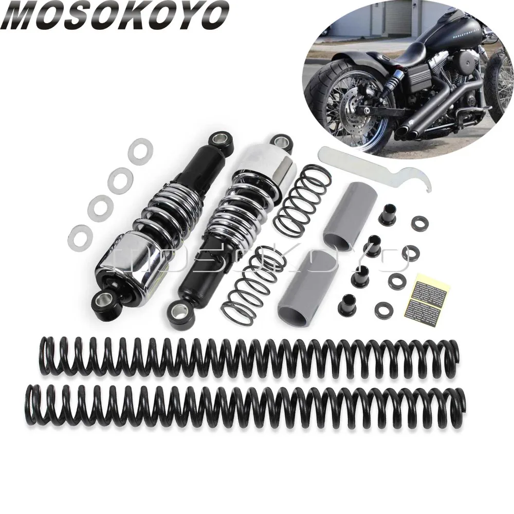 

Motorcycle Chrome 10" Rear Shock Absorbers for Harley Dyna FXD Street Bob 2006-2017 Lowering Slammer Kit Rear Suspension
