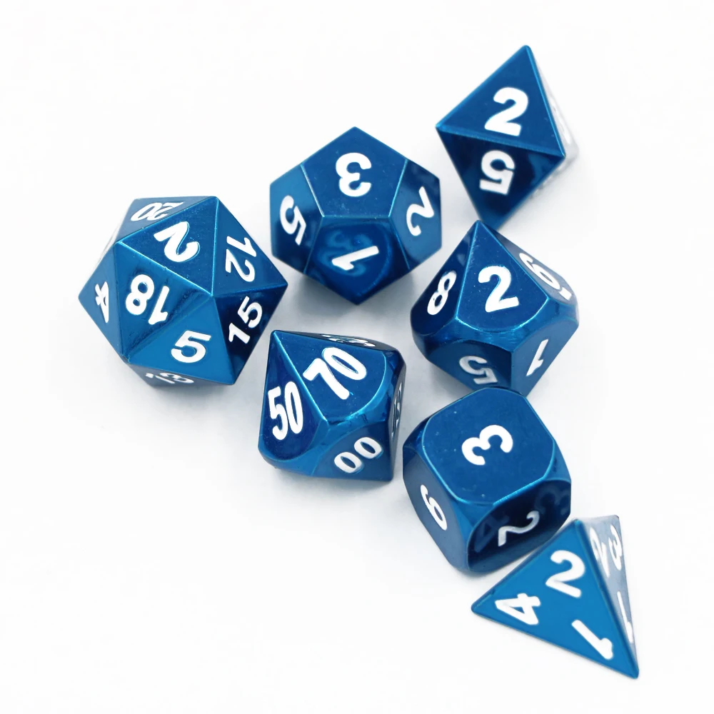 Новые 7 шт./компл. классические РПГ игральные кости D & металлические игра DND набор
