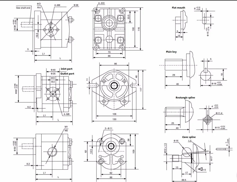 CBN насосы гидравлические шестеренные масляные насосы CBN-F318/F320/F325-FPR/L высокое давление: 20 МПа~ 25 МПа вилочный погрузчик насосы