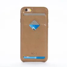 Высокое качество модные однотонные из коровьей кожи iPhone 6 6 S Чехол 4.7 ''с кредитной держатель