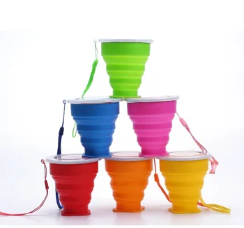 

240ml Vogue Portable Collapsible Travel Coffee Tea Cups Silicone Outdoor Camping Cup Folding Retractable fold Water Cup
