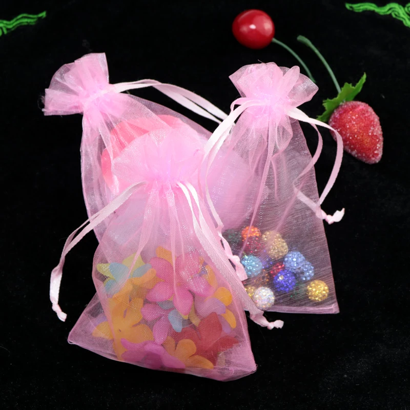 

Hot Selling Wholesale 500pcs/lot 7*9cm Package Pink Wedding Candy Organza Bag Gift Jewelry Packaging Bags Wrapping Packing Bag