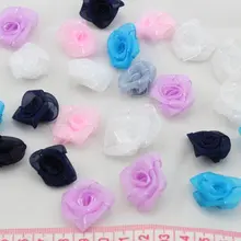 300 шт Мини ручной работы скрученная органза ручной работы розы скрученная розетка-Цветы из органзы смешанные цвета