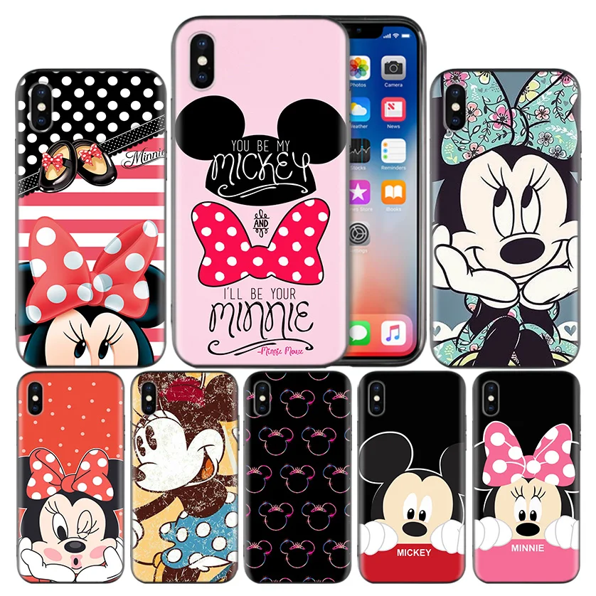 

Minnie Mouse Girls Cute Frosted Fundas Case For Apple iPhone 7 8 6 6S Plus X XS MAX XR 5 5S 5C SE 10 Ten Protect Cover Coque