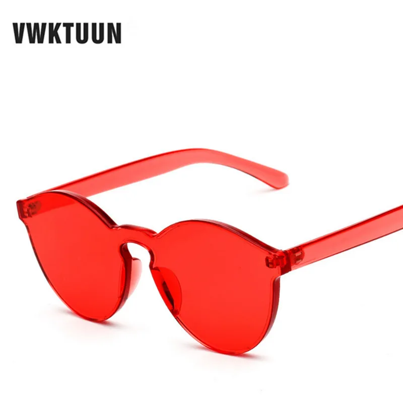 

VWKTUUN Womens Sunglasses Cat Eye Shades Glasses Brand Designer Sun glasses For Women Integrated Goggles Candy Color Eyewear