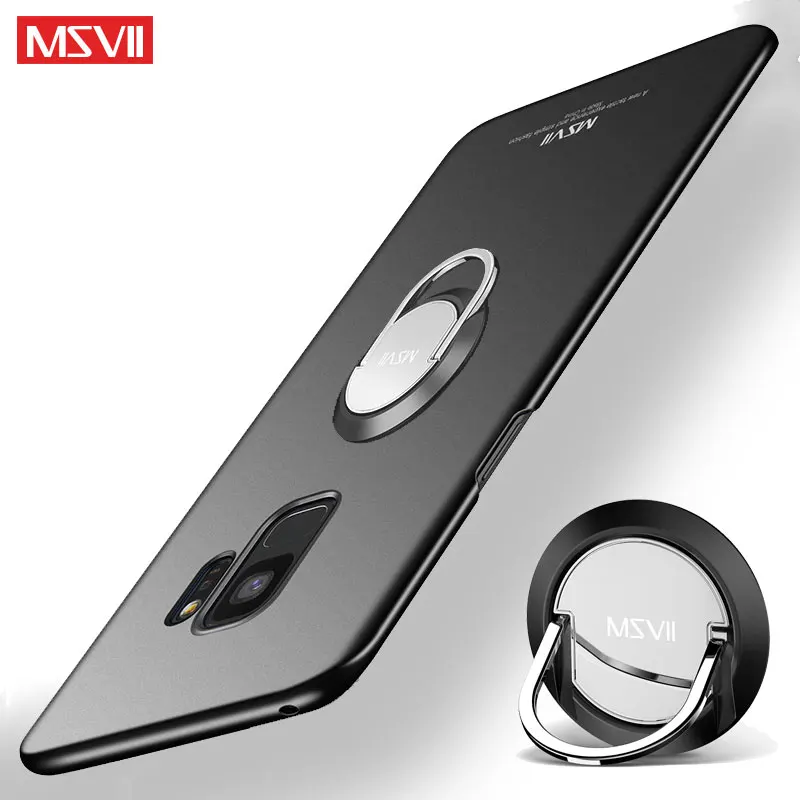 

For Samsung Galaxy S9 S8 Plus Case Cover MSVII Slim Matte Coque For Samsung S9 S8 Plus Case Hard Ring Holder Cover S 8 S 9 Cases