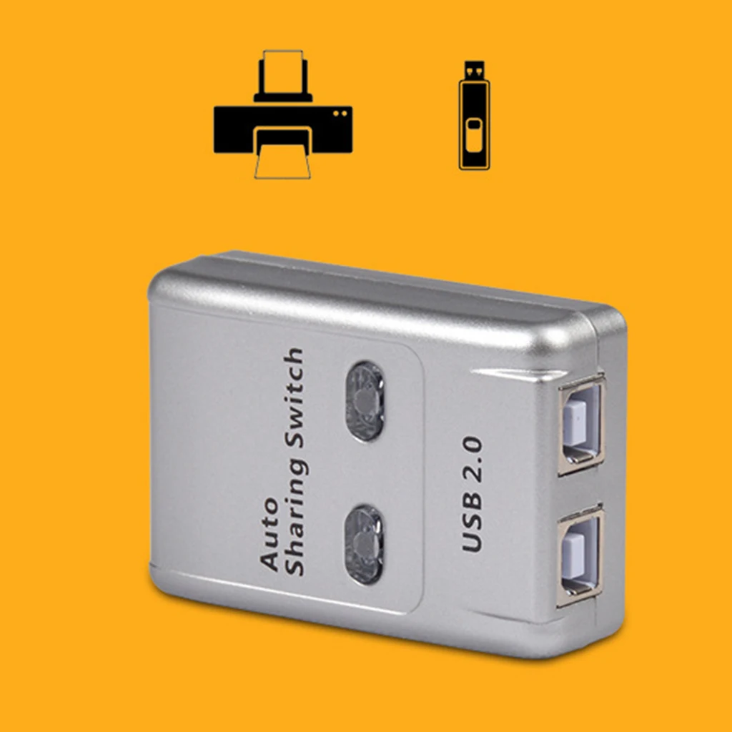 2Ports USB 2.0 Auto Sharing Switch HUB Selector Switcher for Printer/Scanner