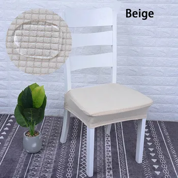 

Waterproof Solid Color Dining Room Chair Protector Cover Elastic Spandex Polyester Seat Cover Durable Washable Chair Seat Case