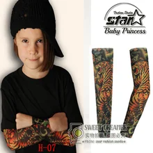 Детские гетры с противомоскитными рукавами, длинные рукава с рисунком тату, индивидуальная Защита от солнца, универсальные детские тату-перчатки