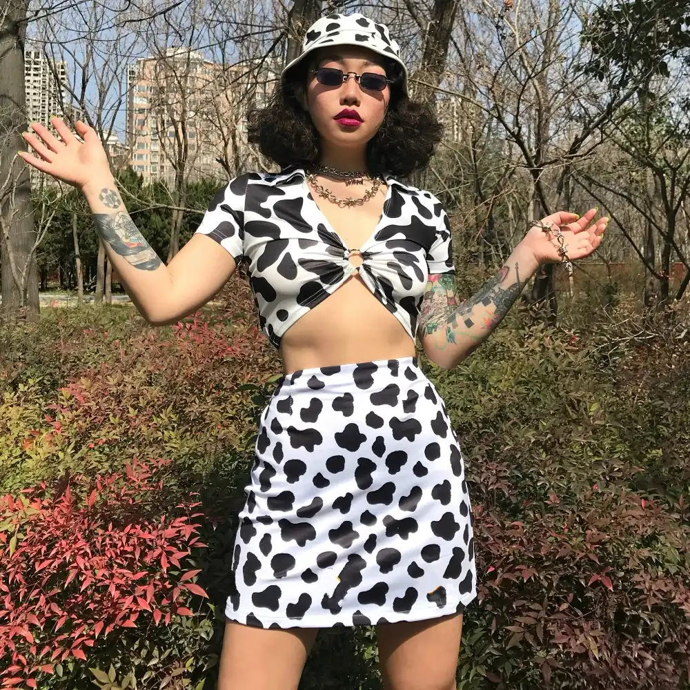 Cow skirt and top Outlet