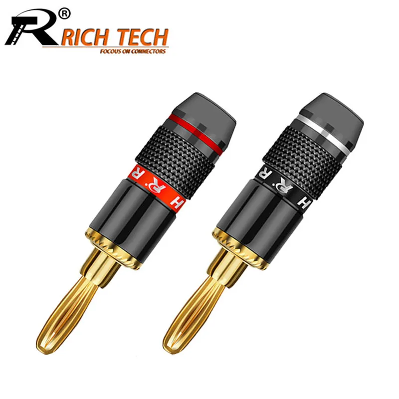 100pcs Banana Plug High Quality Gold Plated Speaker Plugs Wire