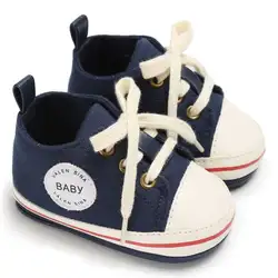 2018 мягкая детская обувь ретро классические детские Нескользящие резиновые парусиновые туфли ног детская обувь для младенцев кроссовки
