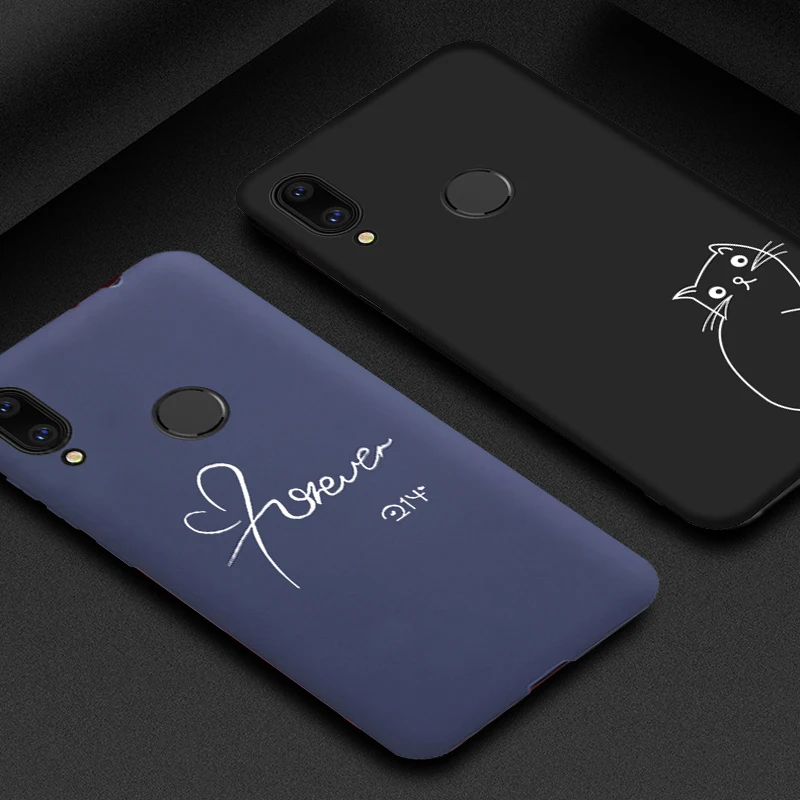 Мягкий матовый чехол для huawei Honor 8, 9, 10, 20 Lite mate, 20, 10, 8X, 7A, милый чехол с котом, для huawei P20, P30 Lite, Pro, P smart, Z