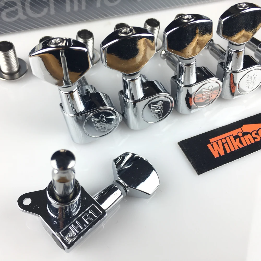  Wilkinson WJ-07 Electric Guitar Machine Heads Tuners for ST or TL Chrome Silver Tuning Pegs ( With 