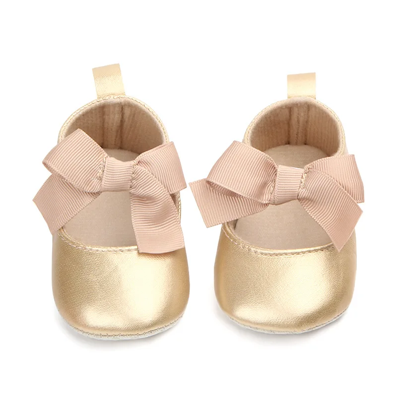 New 0-18M Toddler Baby Girl Soft PU Princess Shoes Bow Bandage Infant Prewalker Newborn Baby Shoes