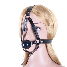 Искусственная Кожа Открытый Рот Кляп Мяч Bondage Harness With Chin Замок пояс С Замком Заткнись Устройства Раб Обучение Щенка Фетиш Секс Игрушки
