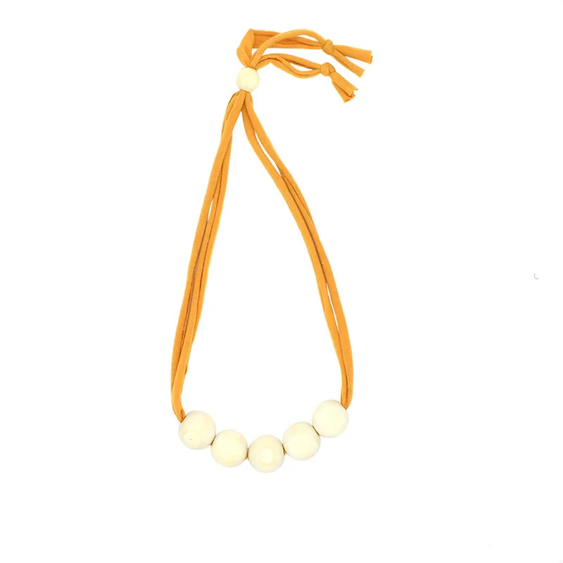 OOTDTY детское ожерелье из натурального дерева с цепочкой для зубов для новорожденных мам, детей, для кормления, прорезыватель, игрушка в подарок - Цвет: Y