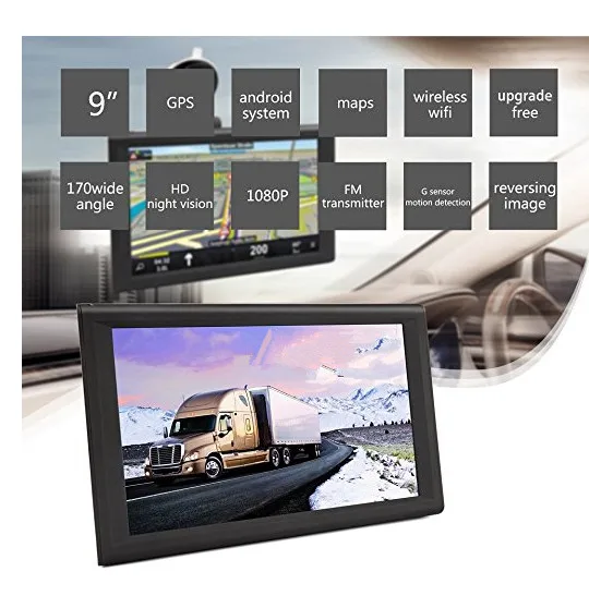 9 inch 2 in 1 Truck GPS DVR Tablet Navigation System 1G 16G  with  full Eu map fleet tracking