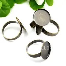 18 мм античная бронза Медь Бланк Круг Pad Кепки основы регулируемые палец Кольца настройки для DIY ООС ювелирных изделий