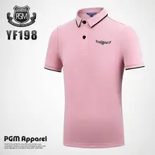 PGM/ детская спортивная одежда для гольфа летняя дышащая быстросохнущая Спортивная футболка с короткими рукавами и воротником для гольфа Топы