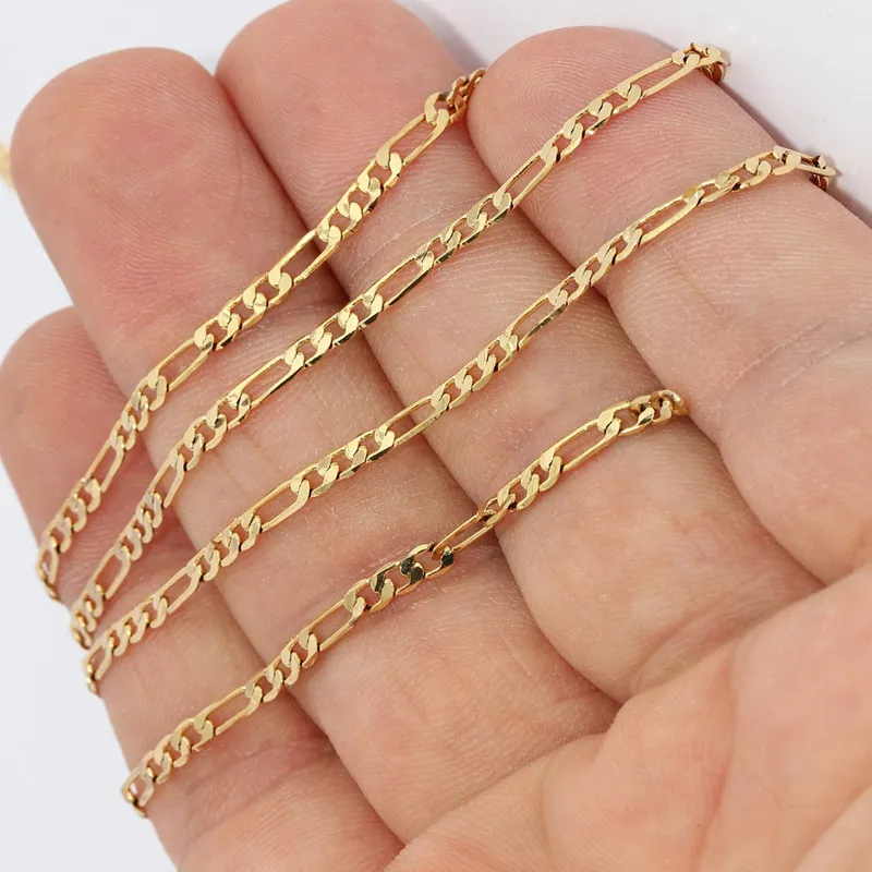 

1M (3.3feet). raw brass 24k Shiny Gold Chain Necklace ..( .Nickel Safe Lead Safe) Size : 3mmSoldered Chain BXB123