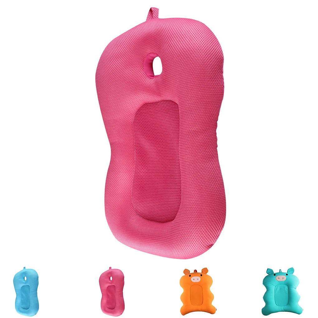 

Cute Cartoon Baby Bath Bloom Baby Bathtub Newborn Bathing Pad Infant Bath Seat Support Baby Shower Folding Bath tub Mat bed