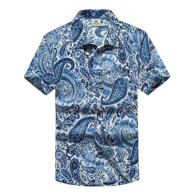 

2018 Summer Casual Hawaiian Shirt Men Short Sleeve Printing Beach Mens Shirts M-5XL