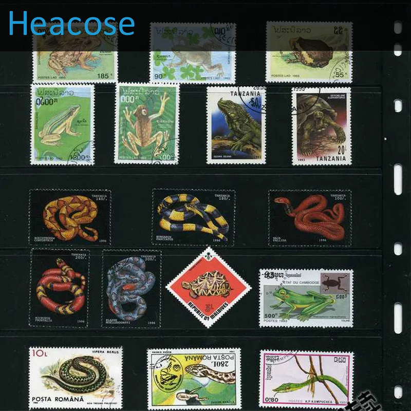 

Reptile 250 PCS All Different Used World Wide Postage Stamps With Post Mark Snake turtle frog lizard high quality For Collecting