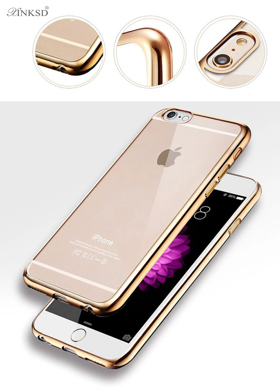 Soft Transparent TPU Cases for iPhone 6 Case 5s 6s 7 Plus Luxury Silicone Cover Coque for iPhone 7 Case 6 Plus Phone Cases(2)