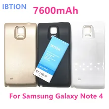 7600 мАч расширенная утолщенная батарея для samsung Galaxy Note 4 EB-BN910BBE N9100 N910F N910H N910 батарея+ задняя крышка чехол