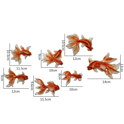  set Goldfish household wall Fish wall decorating Restaurant The bedroom wall hangs Pendant statues  - 32876712174