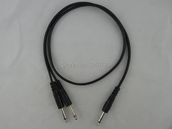 

6.3/6.35/6.5 Three core stereo to two 6.35 Mono audio line cables 1.5M 4.8ft