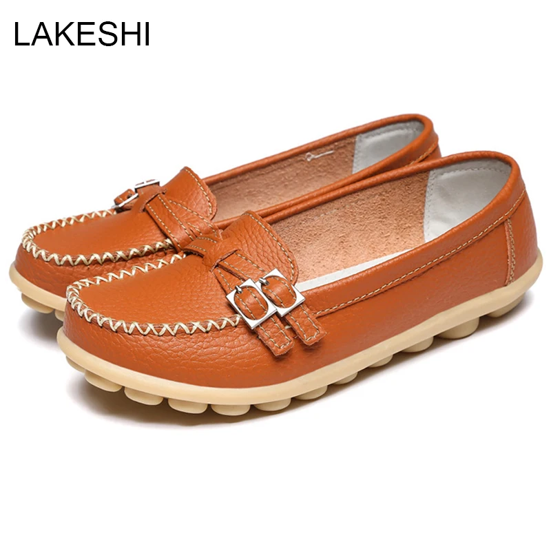 

Hot Sale Shoes Women Flats Soft Bottom Genuine Leather Loafers Spring Ballerina Flat New Oxford Footwear Ladies Shoes Female