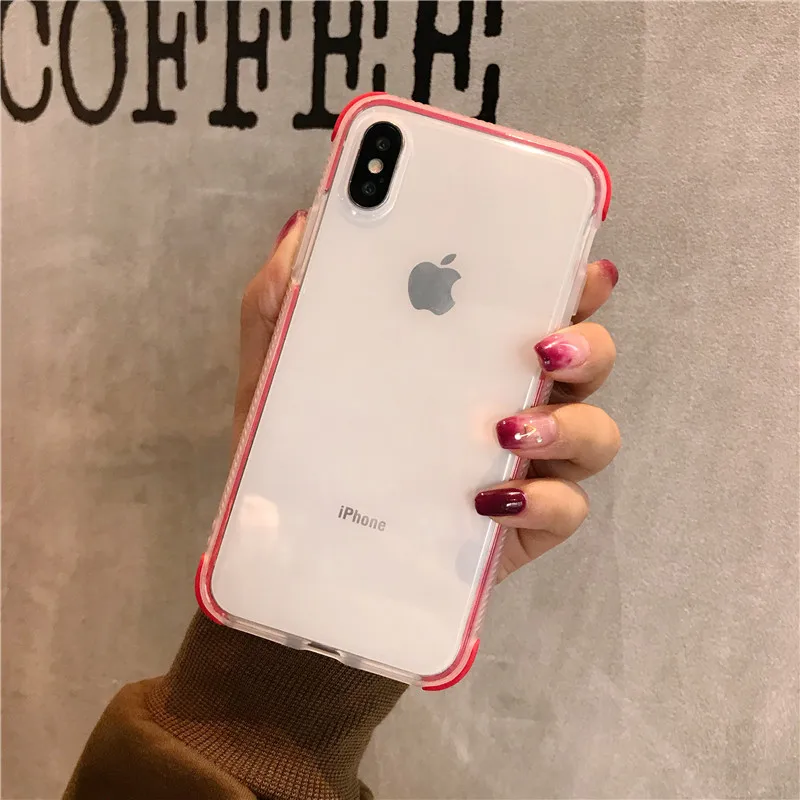 

New Shockproof Case for iphone X XR XS Max Transparent soft TPU case for iphone 6 6s 7 8 plus back cover Protective shell