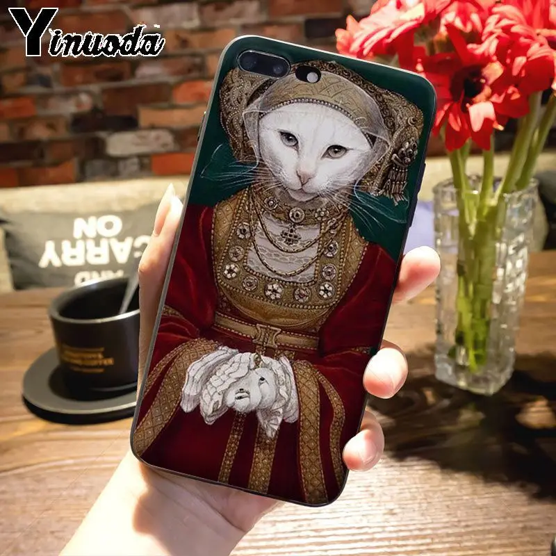 Мягкий чехол Yinuoda в стиле ретро с котом для iPhone 8 7 6 6S Plus X 5S 11pro SE xs max xr|Бамперы| |