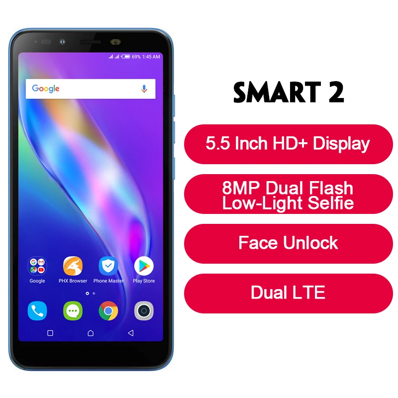 Infinix Smart 2 смартфон 16G 2G 5," двойная вспышка низкий светильник селфи разблокировка лица телефон Android 8,1