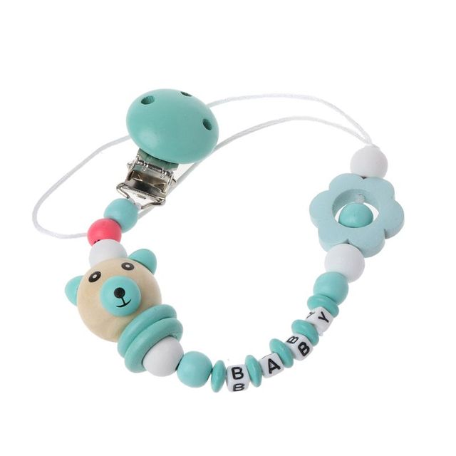 Pacifier Clip Pacifier Chain Panda Shape Hand Made Cute Colourful Beads Dummy Clip Baby Soother Holder For Baby Kid