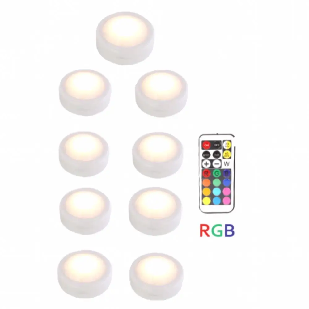 Светодиодный светильник шайба s RGB 12 цветов 21 ключ затемняемый сенсорный датчик Светодиодная подсветка под шкаф для закрытого гардероба Лестницы прихожей ночника - Испускаемый цвет: 9P-One Remote