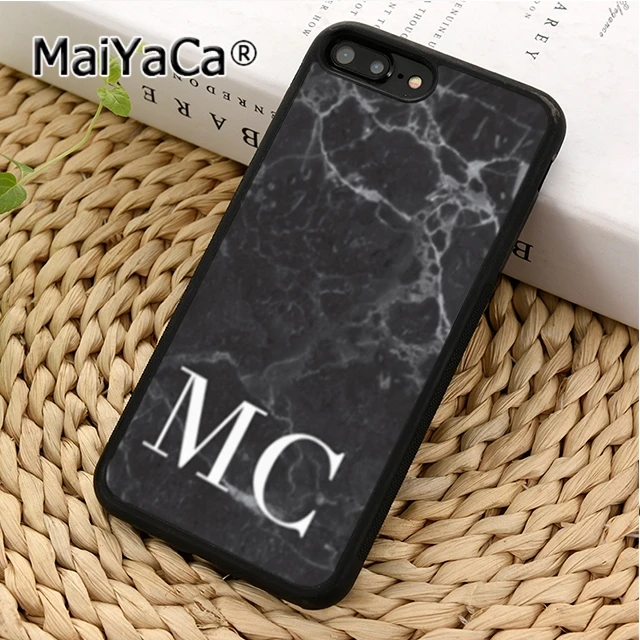 MaiYaCa персонализированный монограммный мраморный чехол с инициалами для iPhone 5 6s 7 8