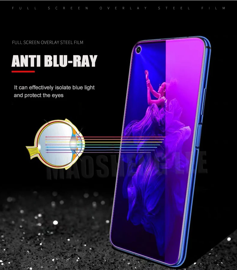 2 шт./лот, закаленное стекло для Huawei Honor 20 Pro, защита экрана 9 H, против Blu-ray, стекло для Huawei honor 20, защитная пленка