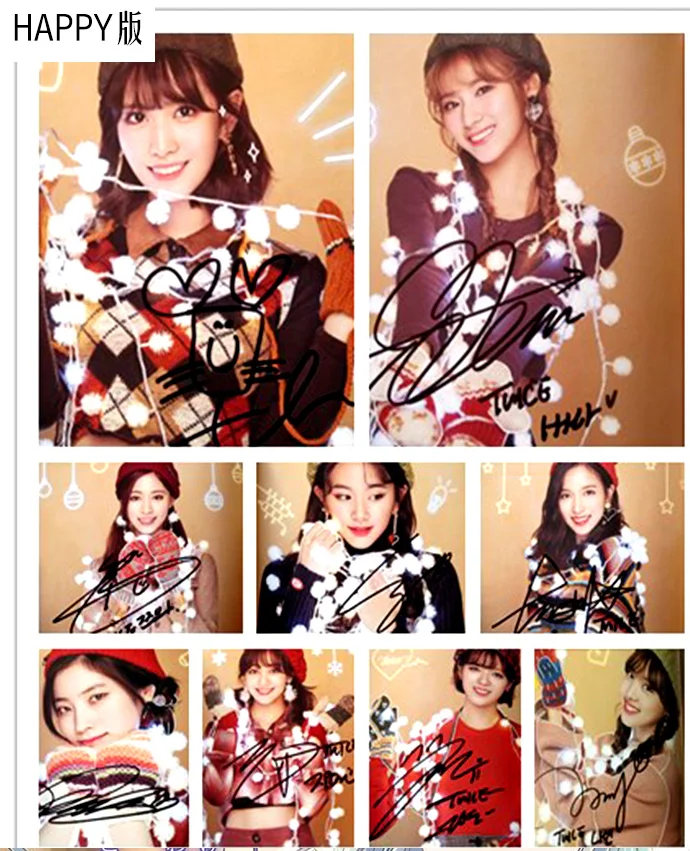 Подписанный дважды автограф первый следующий Рождественский альбом MERRY& HAPPY CD+ Фотокнига+ подписанный posterr K-pop 122017