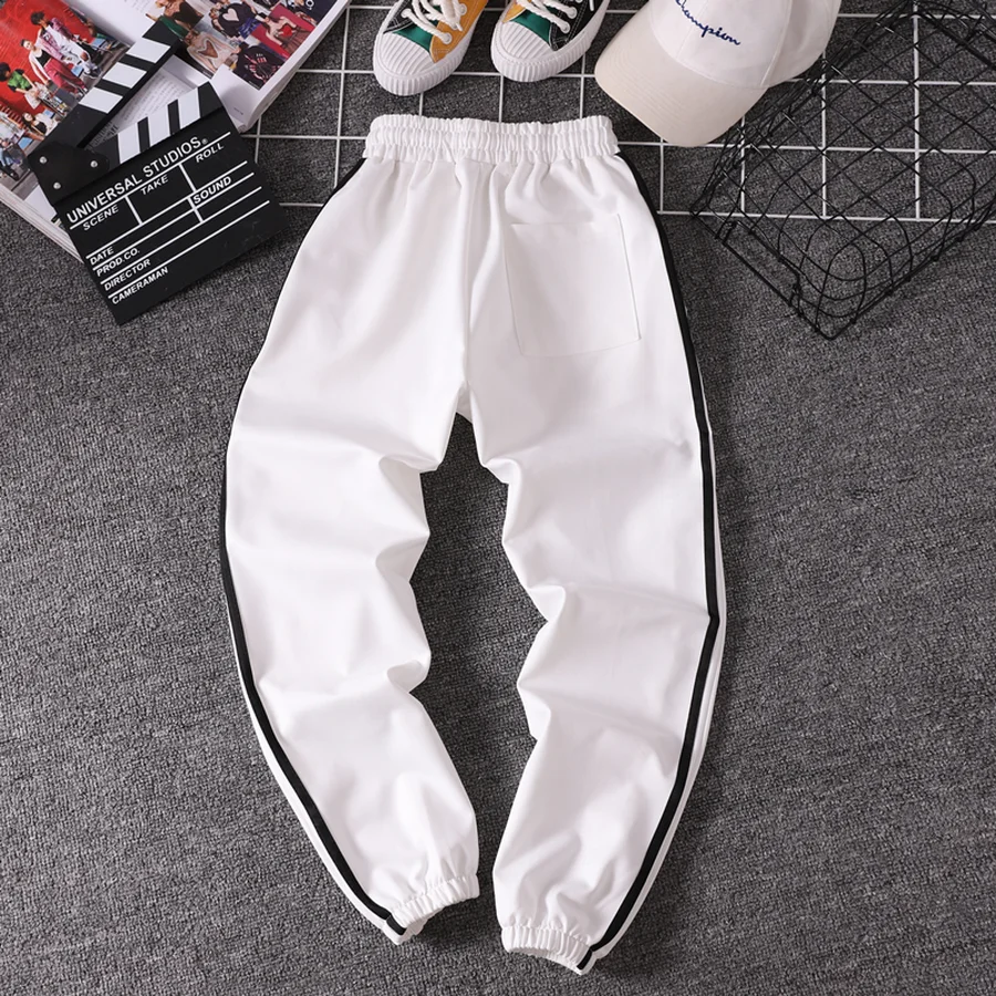

Women Pants 2019 New Arrival Black White Red Purple Green Female Pants Student Teenager Girls Jogger Lace Up Pants Baddie